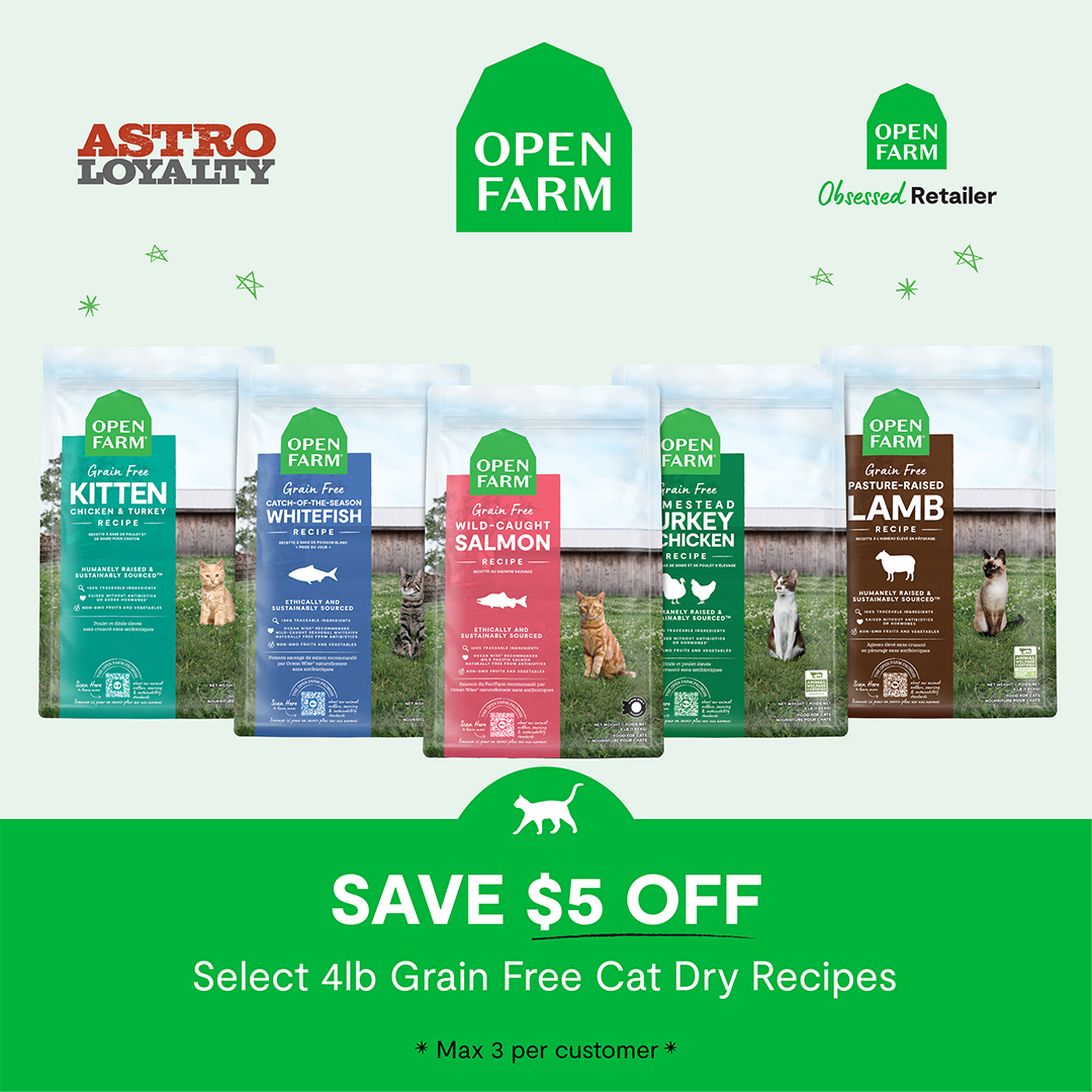 Open Farm (Private Offer - Obsessed Retailers) | $5.00 OFF 4lb Grain Free Dry Cat Food