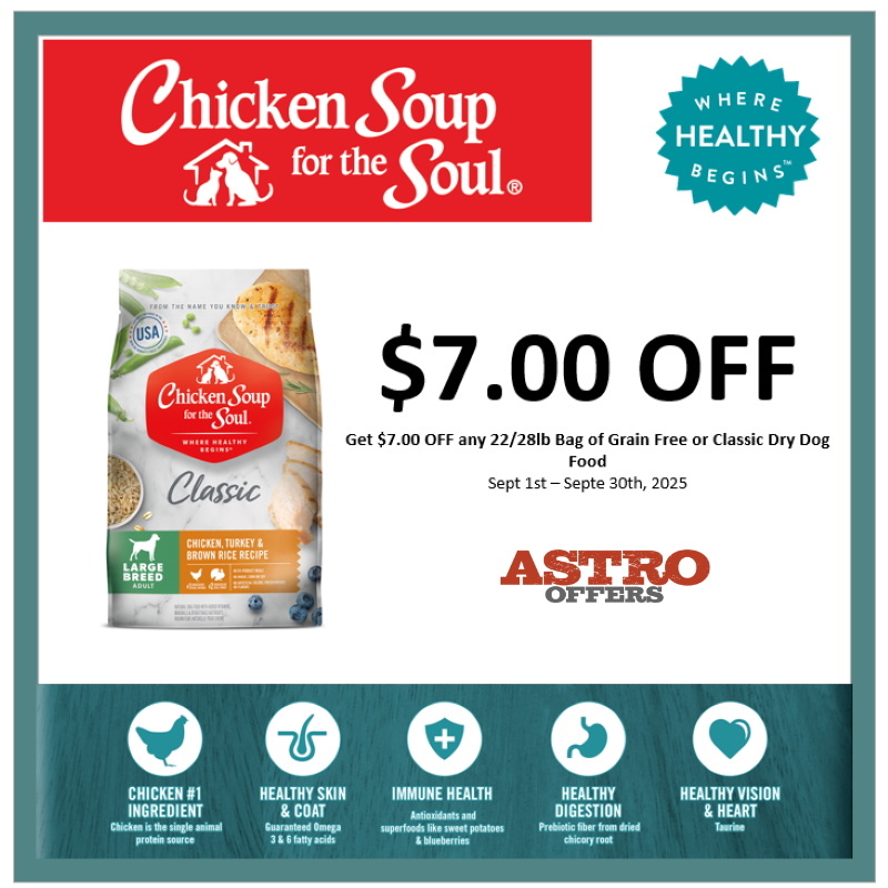 Chicken Soup for the Soul | $7.00 OFF Large Bags of Dry Dog Food