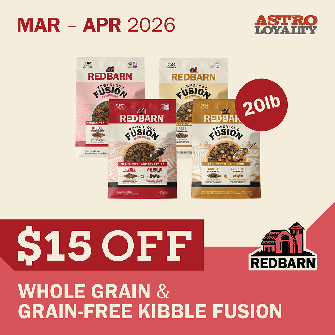 Redbarn Fusion Dog Food provides the convenience of two foods in one bag.  Nutrient-Rich Air Dried & Premium Kibble:  Protein Flavor and Texture. 