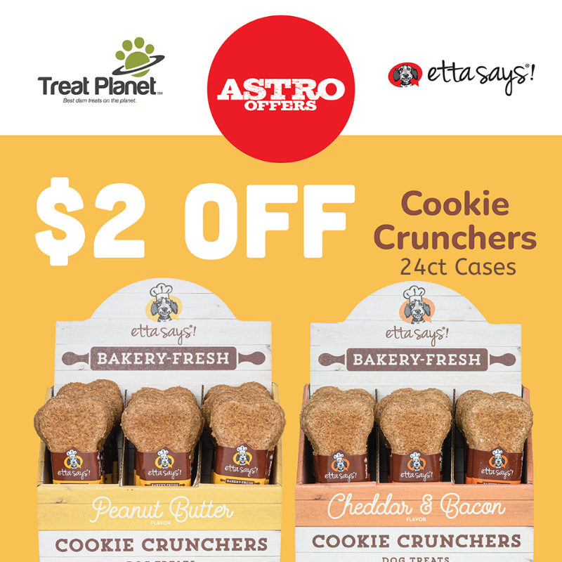 Etta Says! Cookie Crunchers are made from scratch with natural ingredients that are dough good, they will keep your dog crumbing back for more! Our cookies are baked with love & US sourced ingredients
