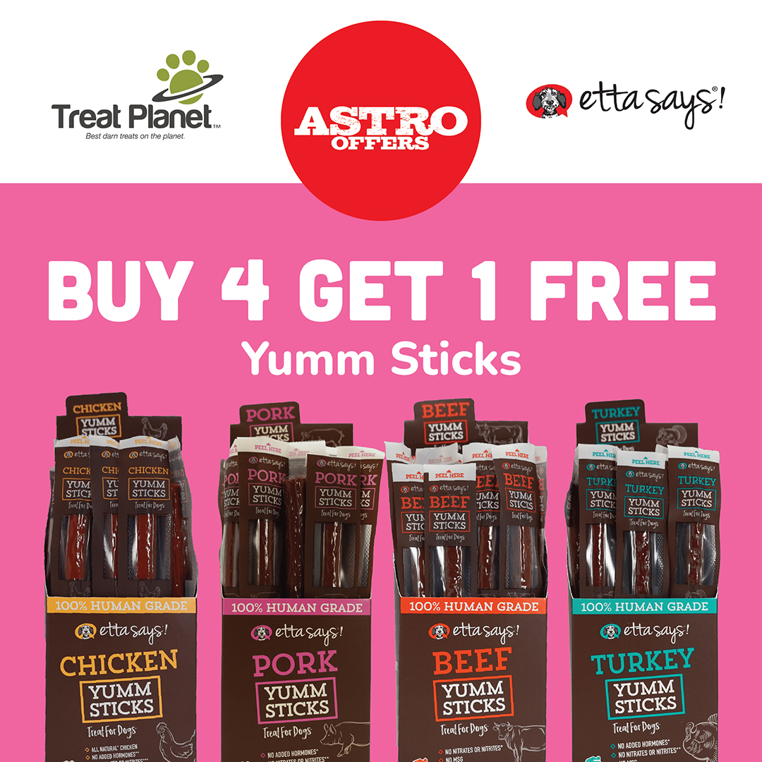 Etta Says! Yumm Sticks are packed with flavor and protein to keep your dog fueled for whatever adventure they go on. These treats are 100% human-grade with high protein and low fat.