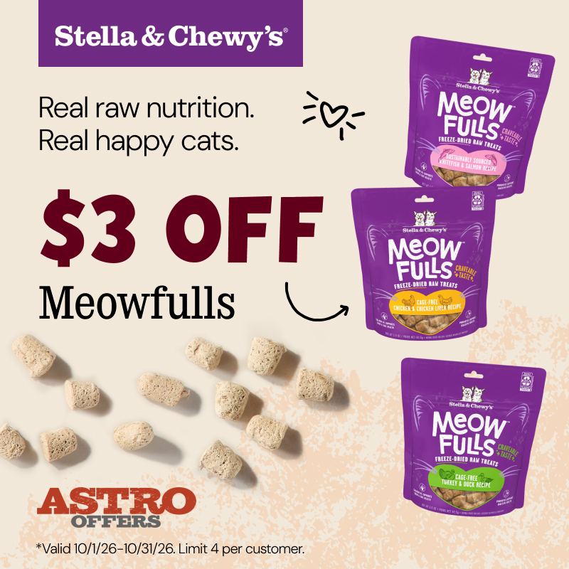 Give your cat something to meow about! Save on craveable treats made with tasty protein & purposeful ingredients. Only 1 calorie per treat. Perfect bite-size to treat your cat.