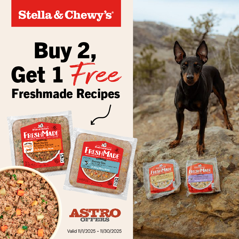 Treat your 4-legged friend to a whole new level of human-grade deliciousness with Stella & Chewy's FreshMade! Made in the USA without by-product meals, artificial colors, flavors or preservatives.