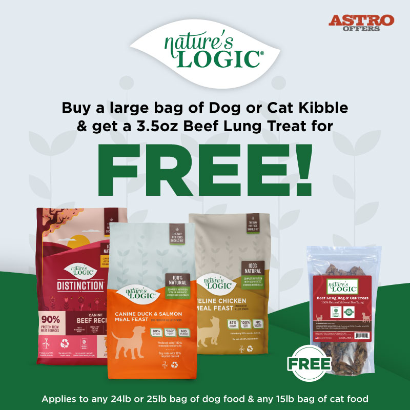 Nature's Logic | FREE Small Beef Lung Treat with Large Bag of Kibble Purchase