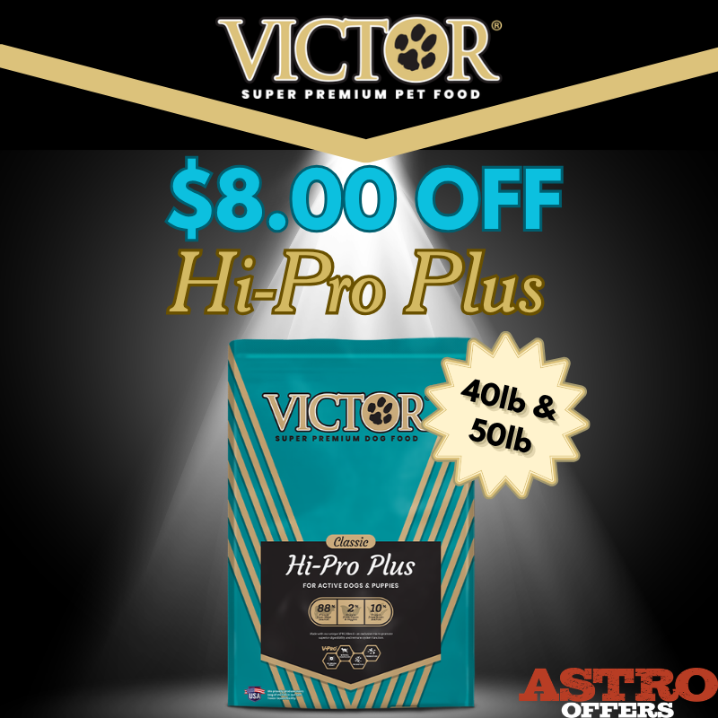 VICTOR Hi-Pro Plus is a nutrient-dense, multi-meat formula packed with high levels of quality protein. This recipe promotes sustained energy, a healthy immune system, and a healthy digestive system.