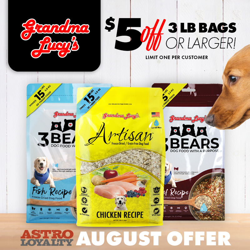 Grandma Lucy's | $5.00 OFF 3lb Bags or Larger of Dog Food