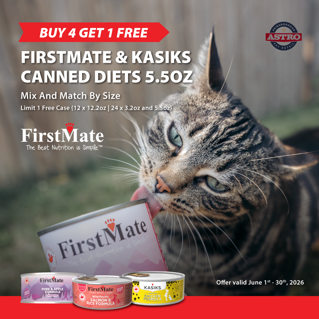 FirstMate cans have a unique whipped pate texture - perfect for picky eaters!  Made in Canada, using human grade ingredients - these limited ingredient diets are great to feed alone or as toppers.
