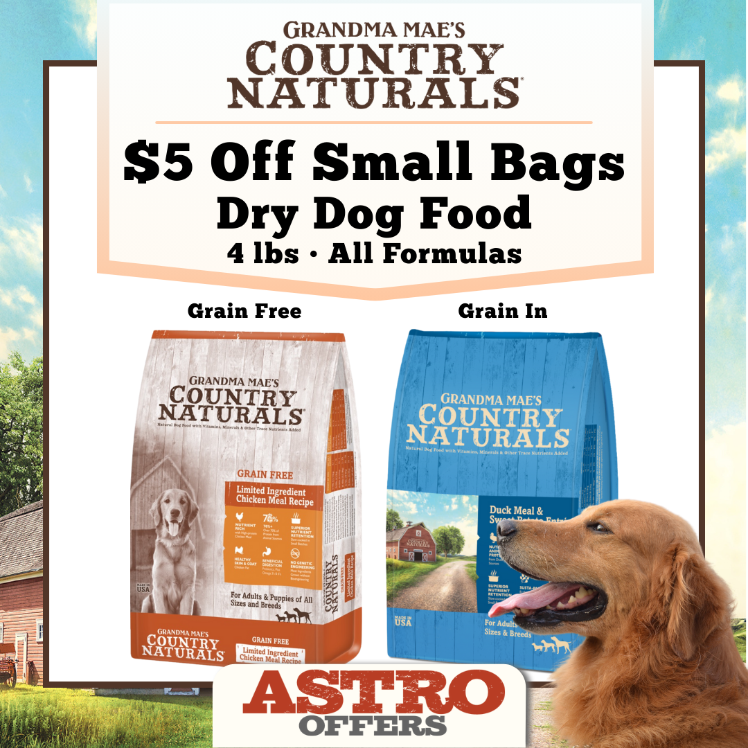 Grandma Mae's | $5.00 OFF Small Bags of Country Naturals Dog Food