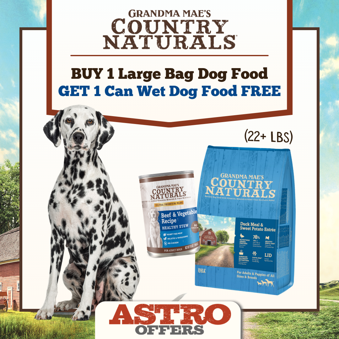Grandma Mae's Country Naturals Dry and Wet Dog Food are natural, holistic recipes made with flavors and proteins dogs love. Made without added artificial flavors, colors, or preservatives.