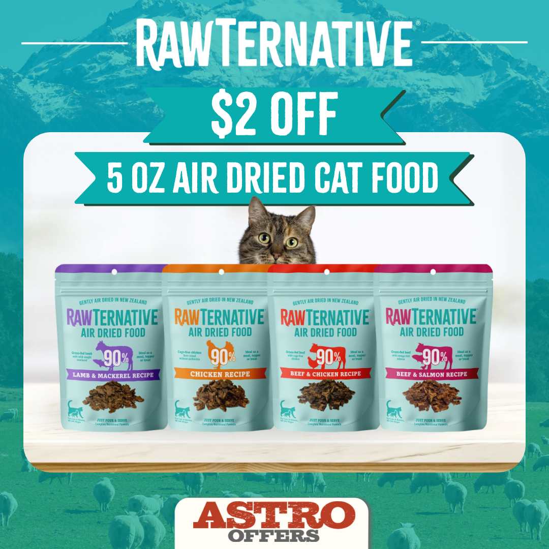 RawTernative Air-Dried Cat Food delivers rich, meaty, mouth-watering flavor. Each batch is gently air-dried in New Zealand, to help preserve nutrients and natural taste straight from the source. 