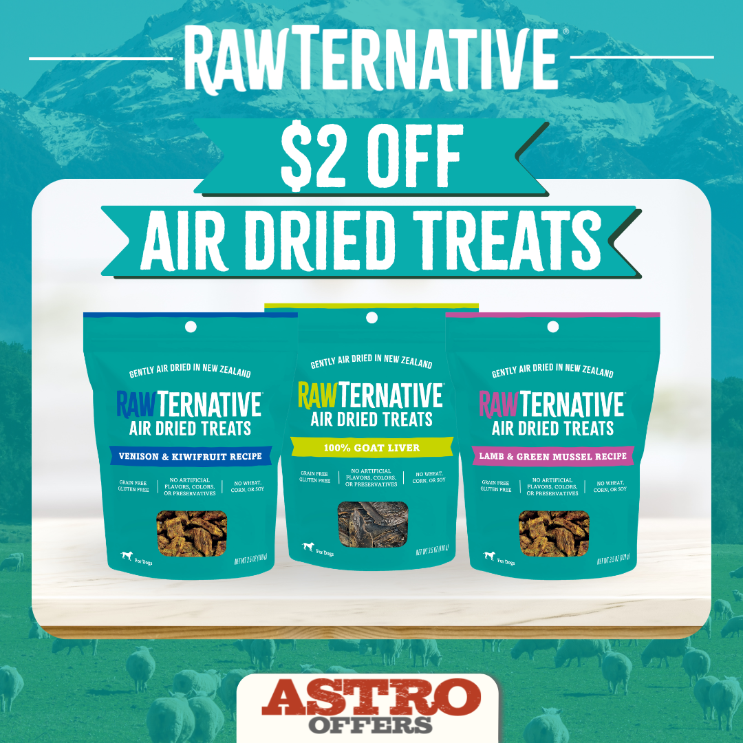 RawTernative Air Dried Treats are made in New Zealand. A high protein snack, reward, or topper with a meaty taste dogs love. 
