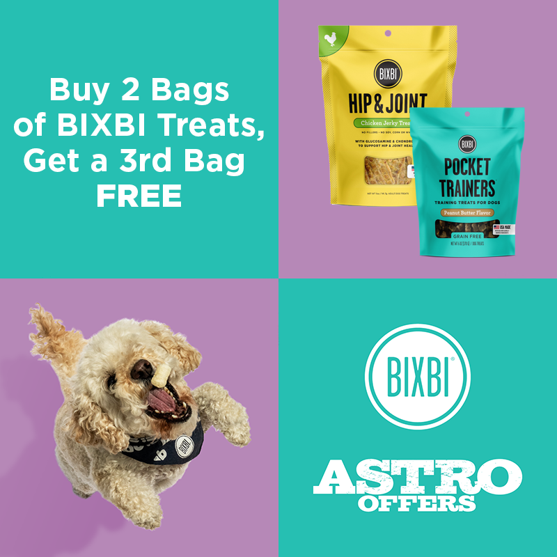 BIXBI has a treat for every trick. From bite-sized Pocket Trainers to our functional jerkies with impressive Skin & Coat or Hip & Joint results!  