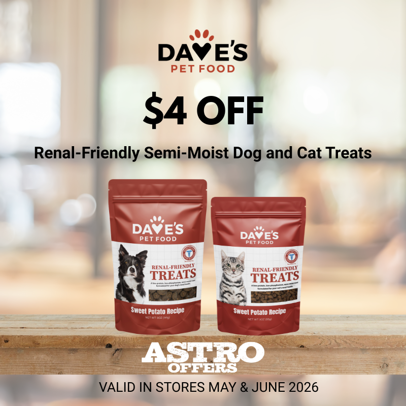 These semi-moist dog and cat treats are perfect for all pets, but especially those with kidney issues looking for a low-phosphorus reward. 