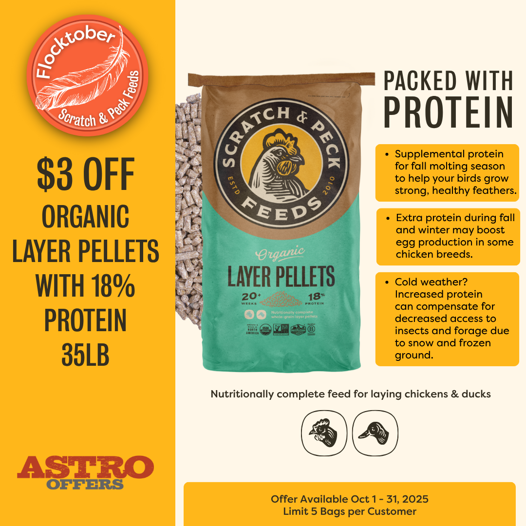 Scratch and Peck Feeds | $3.00 OFF 35lb Organic Layer Pellets 18%
