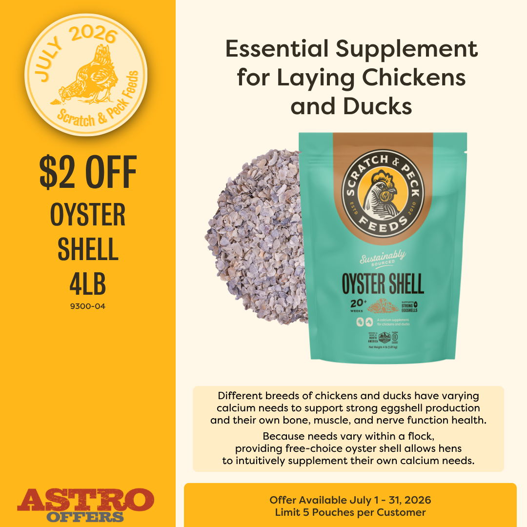 Because calcium needs vary within a flock, providing free-choice oyster shell allows hens to intuitively supplement their own calcium needs. 