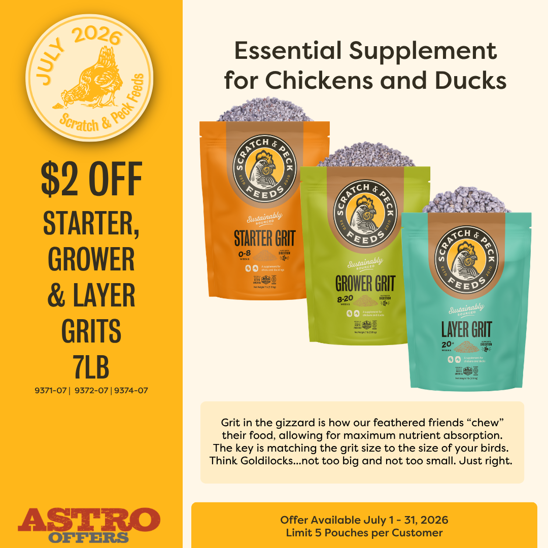 Grit needs change as each flockstar grows. Choose starter grit for tiny chick and duckling beaks and grower grit for the teens in your flock. Then layer on the layer grit for the adults in the flock. 