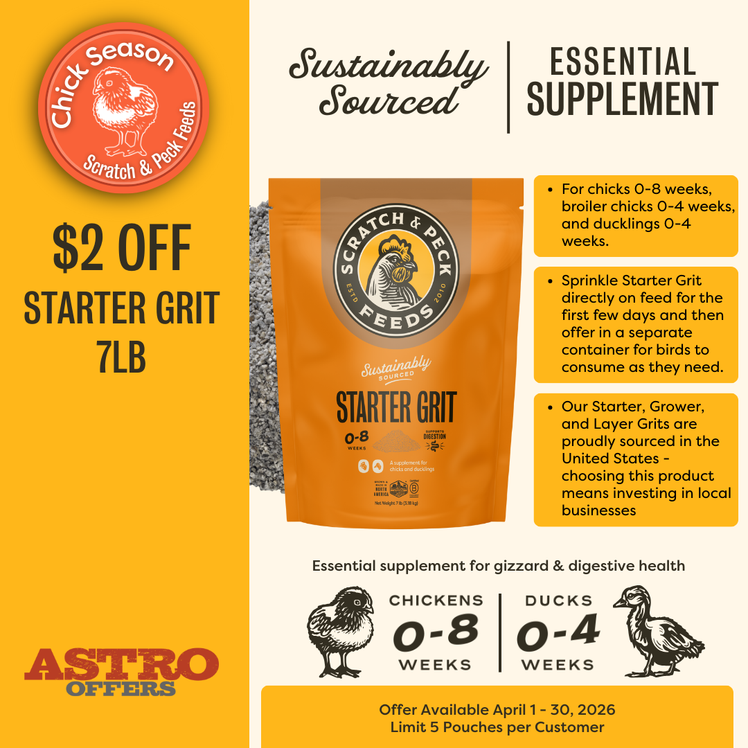 Scratch and Peck Feeds | $2.00 OFF 7lb Starter Grit