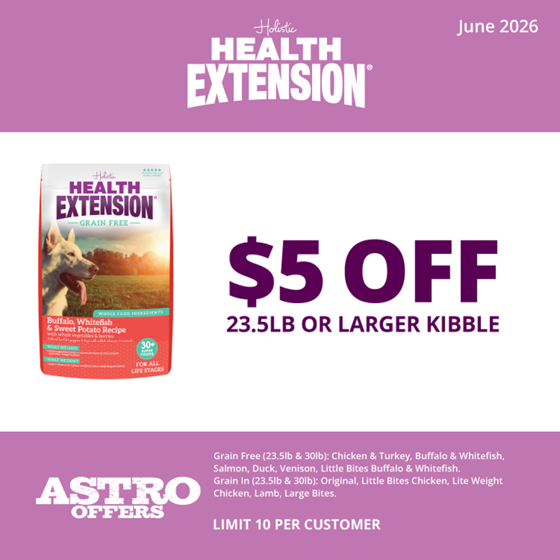 Health Extension dog kibble is made with fresh animal protein and packed with leafy vegetables, antioxidant-rich berries, and pure coconut oil for healthy skin and a glossy coat. 