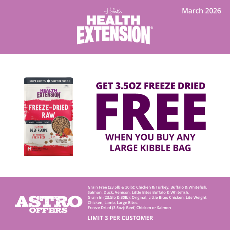 Health Extension | FREE 3.5oz Freeze Dried Meal Mixer with Large Kibble Purchase