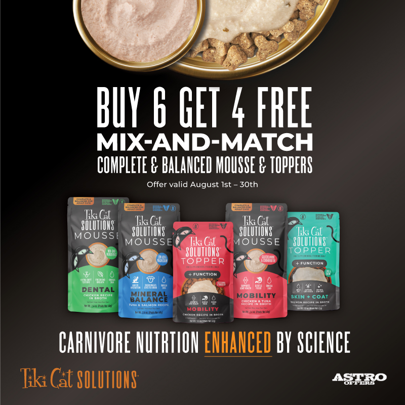 Tiki Cat | Buy 6, Get 4 FREE on Solutions Mousse & Toppers 