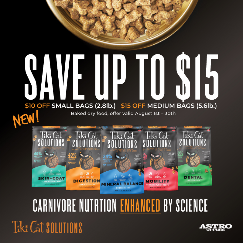 Tiki Cat | Dollars OFF 2.8lb & 5.6lb Solutions Dry Food