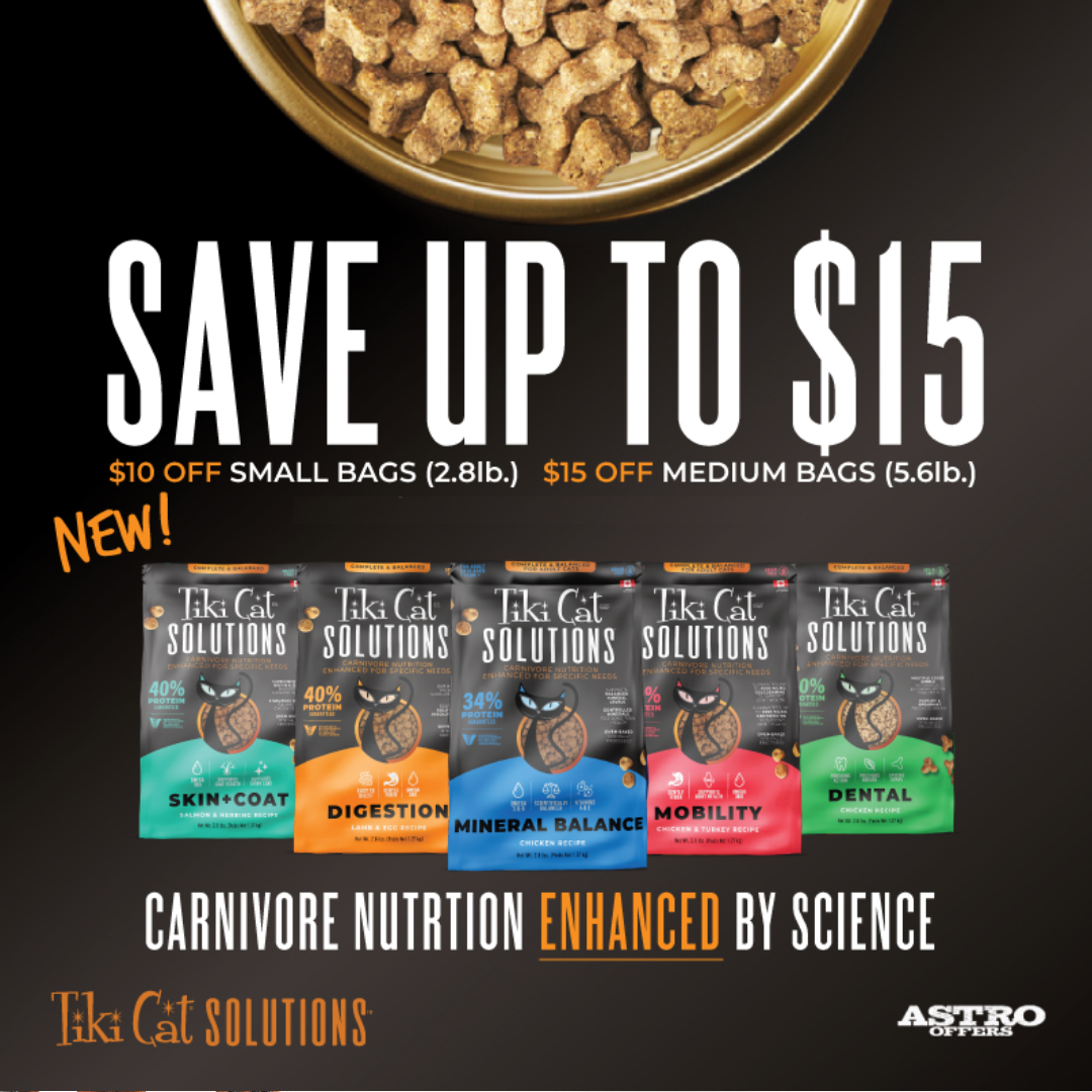 Tiki Cat | Dollars OFF 2.8lb & 5.6lb Solutions Dry Food