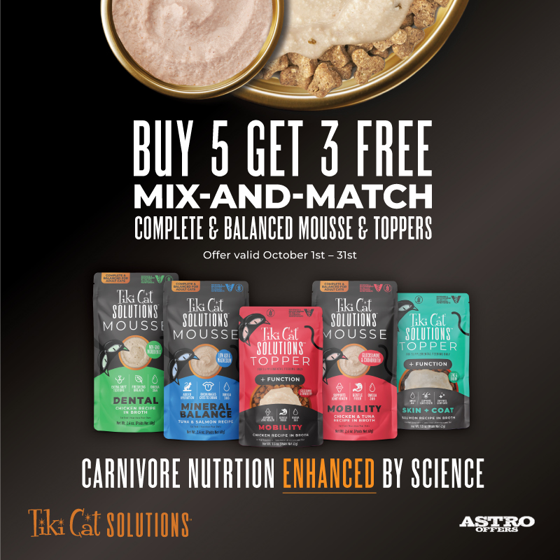Tiki Cat | Buy 5, Get 3 FREE on Solutions Mousse & Toppers 