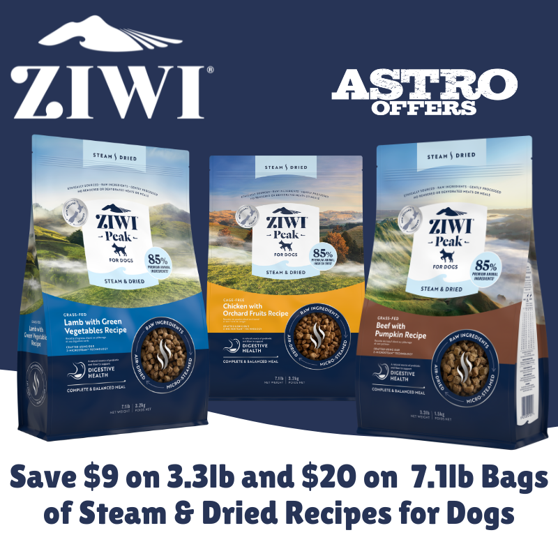 ZIWI | Dollars OFF Select ZIWI Steam & Dried Recipes for Dogs