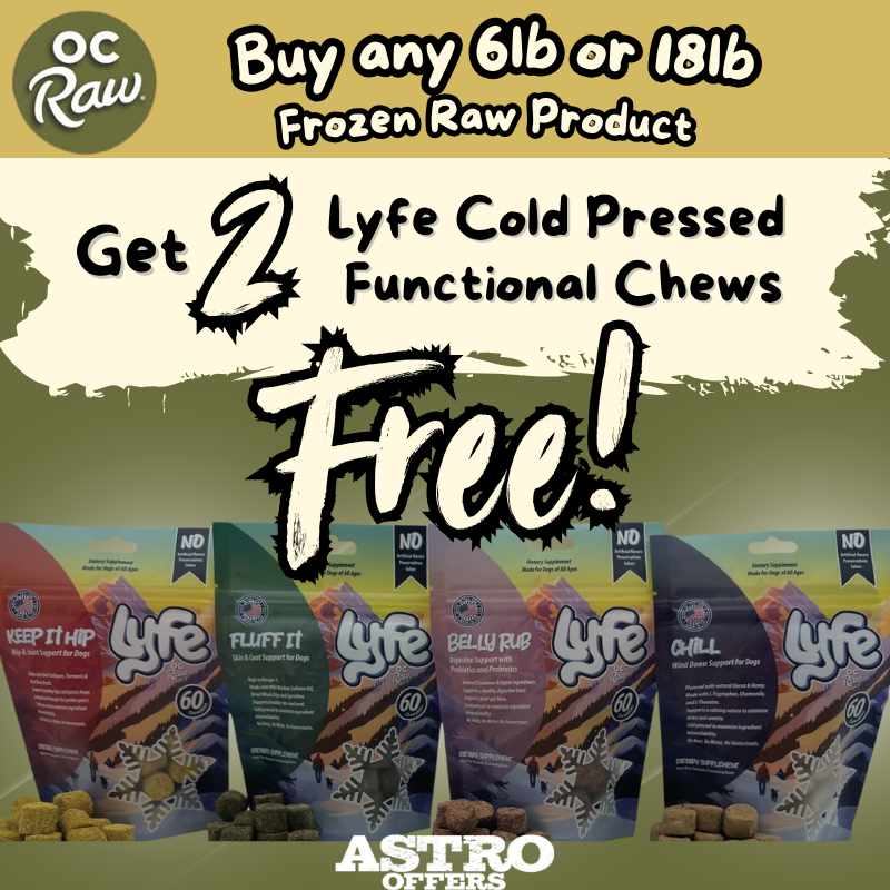 OC Raw | 2 FREE Lyfe Functional Chews with Qualifying Frozen Raw Purchase