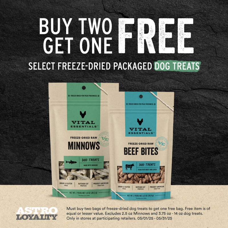 Vital Essentials | Buy 2, Get 1 FREE on Select Freeze Dried Packaged Dog Treats