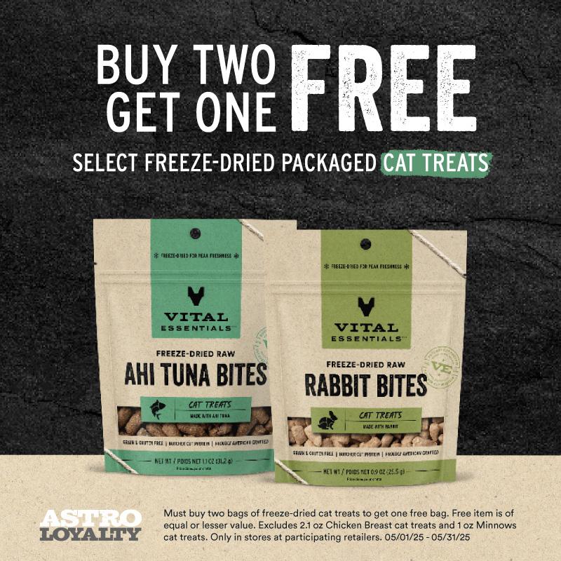 Vital Essentials | Buy 2, Get 1 FREE on Select Freeze-Dried Packaged Cat Treats