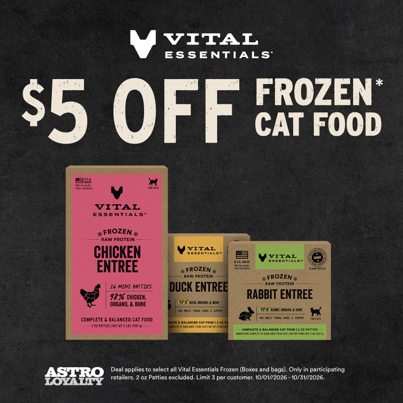 Skip the fillers. Choose meat. Get $5 OFF Vital Essentials Frozen Raw and fuel your pet with raw butcher cut protein and nutrient rich organs. 