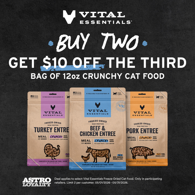 Crunchy Nibs are hard and crunchy, great for adult cats as a complete and balanced meal. Or, combine them with current food for an extra boost. Give your cat the Butcher Cut Protein they deserve. 