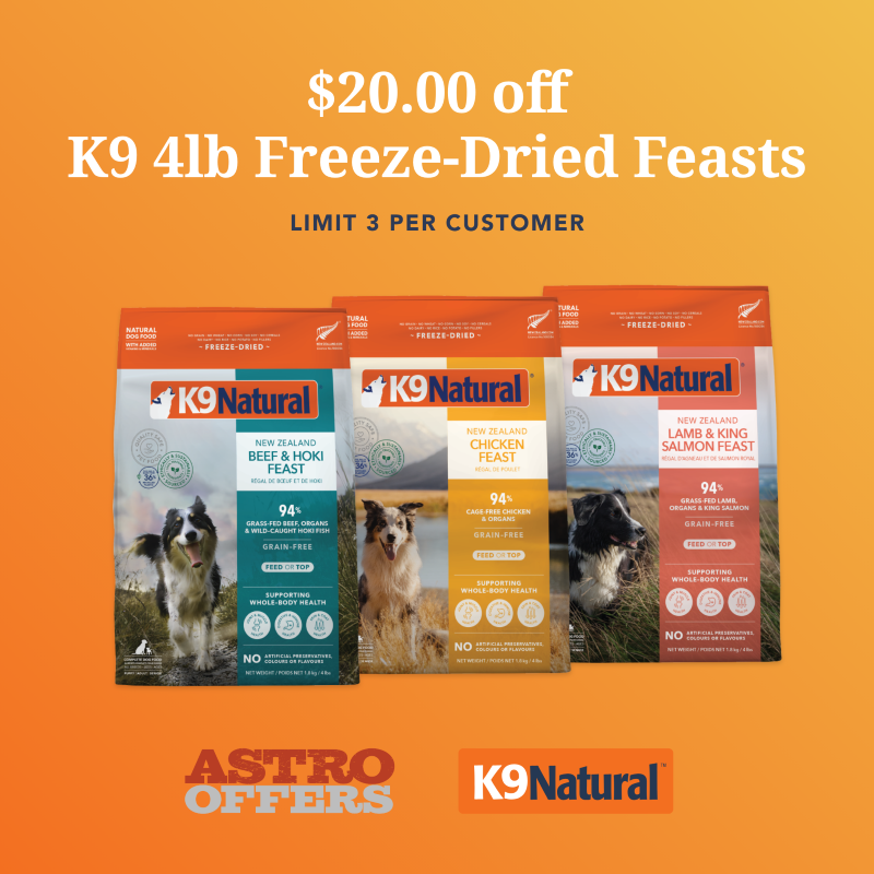 K9 Natural | $20.00 OFF 4lb Freeze-Dried Bags