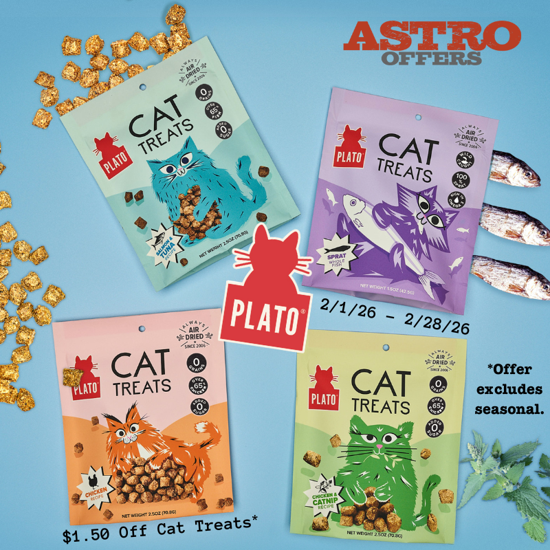 Packed with 65% plus protein & zero added sugar, Plato air-dried cat treats turn treat time into a healthy, crave-worthy moment your cat is guaranteed to love!