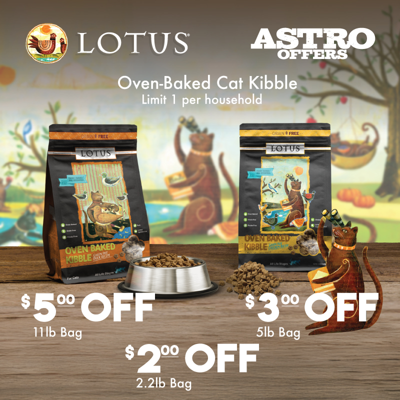 It's Simple! Baked is Best! Your feline friend deserves the absolute best, and that what they get with Lotus Oven Baked kibble for cats. Slowly cooked to preserve all the nutrients needed to thrive!
