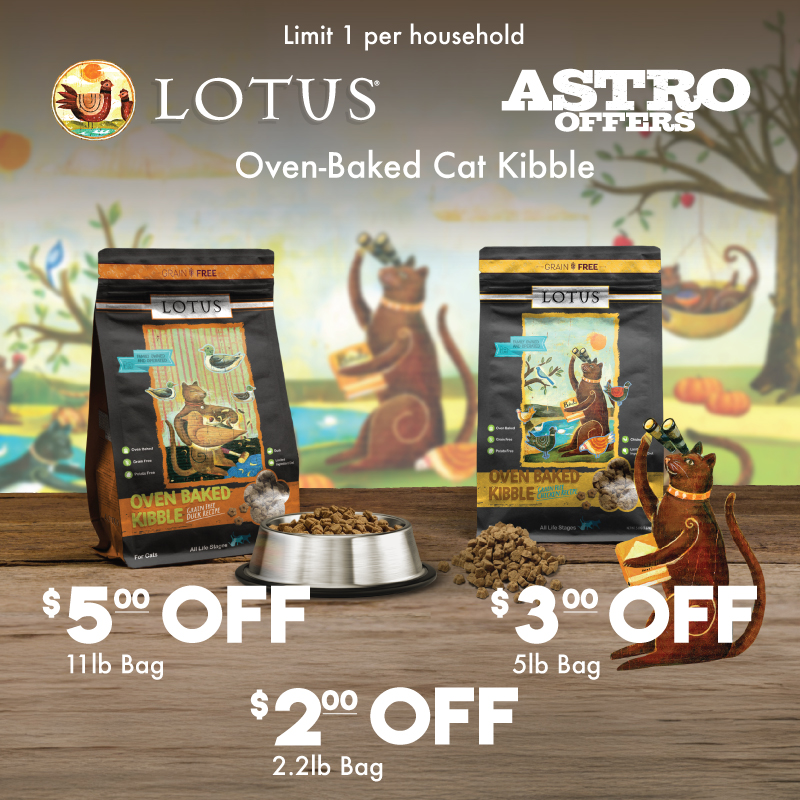 It's Simple! Baked is Best! Your feline friend deserves the absolute best, and that what they get with Lotus Oven Baked kibble for cats. Slowly cooked to preserve all the nutrients needed to thrive!
