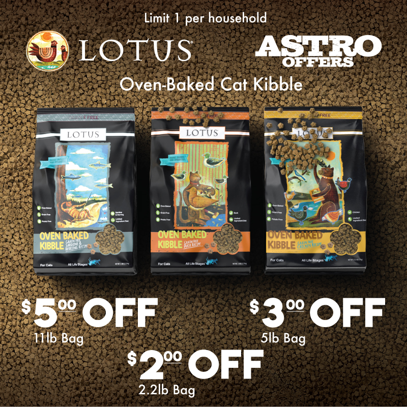It's Simple! Baked is Best! Your feline friend deserves the absolute best, and that what they get with Lotus Oven Baked kibble for cats. Slowly cooked to preserve all the nutrients needed to thrive!
