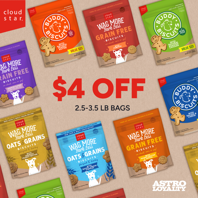 Cloud Star | $4.00 OFF 2.5-3lb Crunchy Treat Bags 