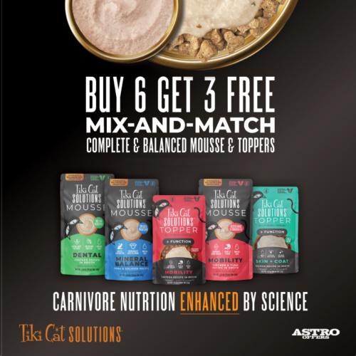 Tiki Cat | Buy 6, Get 3 FREE on Solutions Mousse & Toppers 