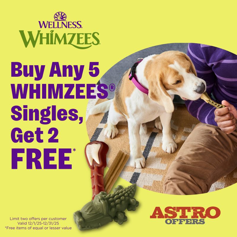 WHIMZEES I Buy 5, Get 2 FREE on Whimzees Single Treats