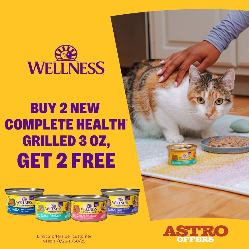 Try NEW mouthwatering grilled flavor that even picky cats will crave. Try all four new recipes. Protein always #1 ingredient.