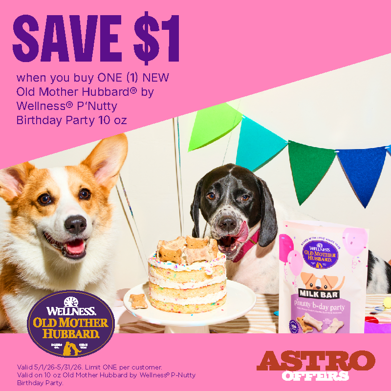 Celebrate the 100th Birthday of Old Mother Hubbard Dog Biscuits with this special edition frosted P'Nutty biscuit!   