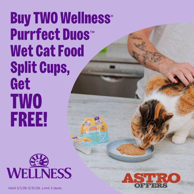 Make mealtime easy and satisfying with Wellness Purrfect Duos, perfectly portioned, mess-free meals crafted to please.
