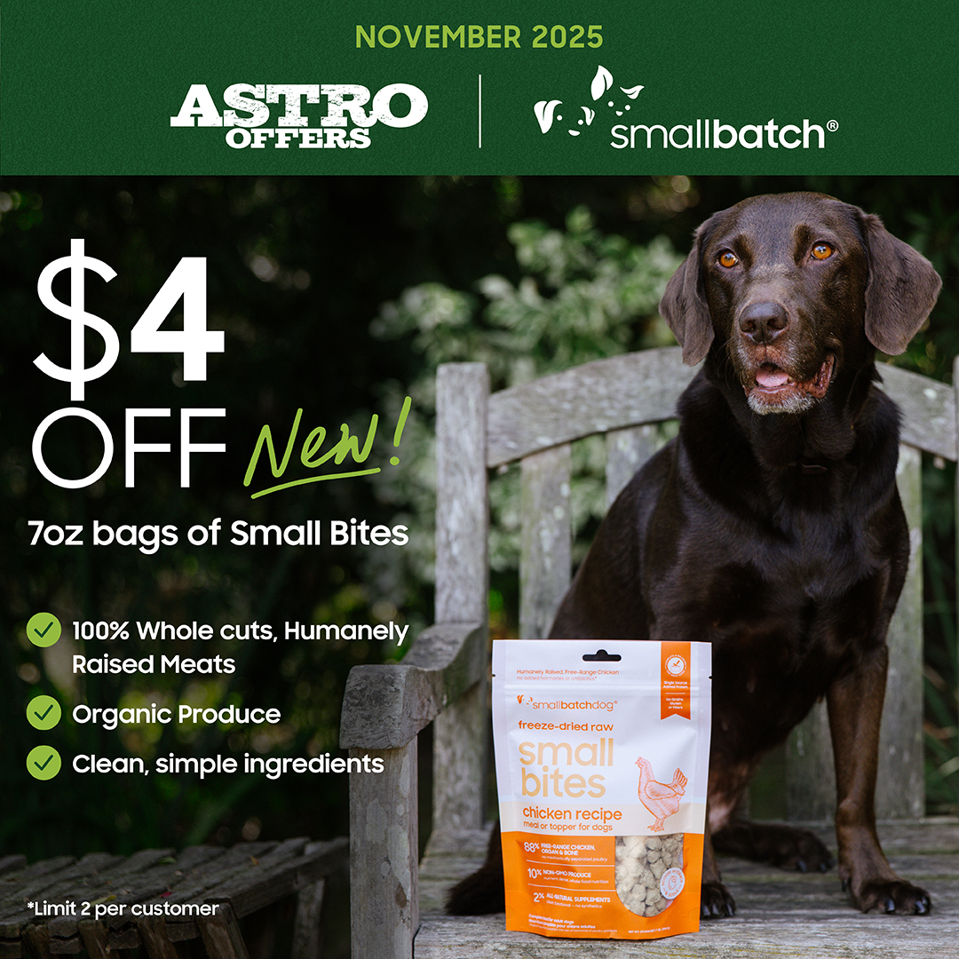 New Small Bites are100% whole meat, organs & bone, organic produce, and natural supplements. A prey model inspired complete recipe, ready for easy feeding or bowl topping. Hydrate & serve! 