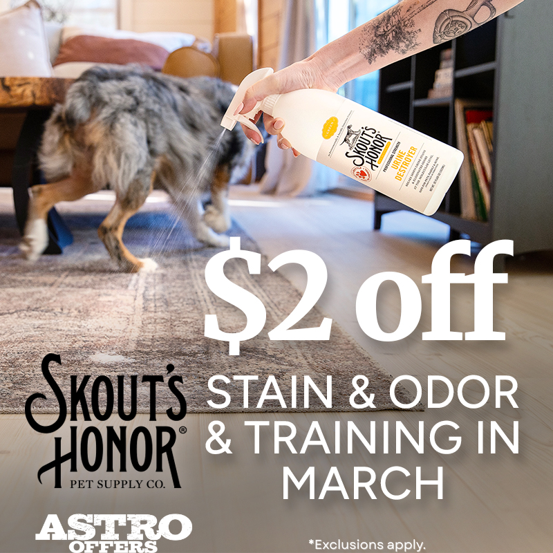 Skout's Honor's life-changing pet essentials include plant-powered Stain & Odor solutions & Training Aids! 
