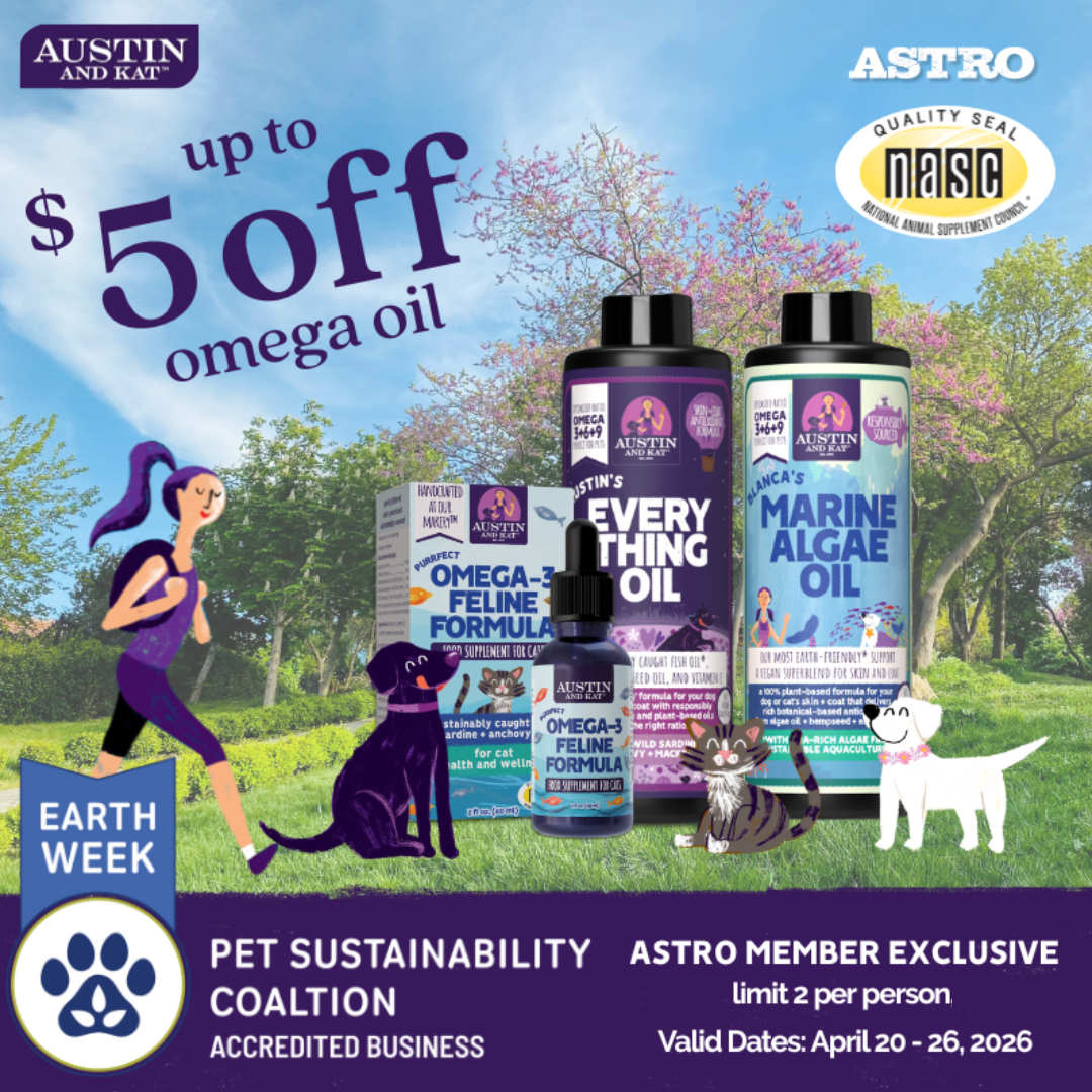 Austin and Kat's is a proud member of the Pet Sustainability Coalition. Our small batch formulas are made in Seattle with sustainable ingredients to help pets feel their best, every day.