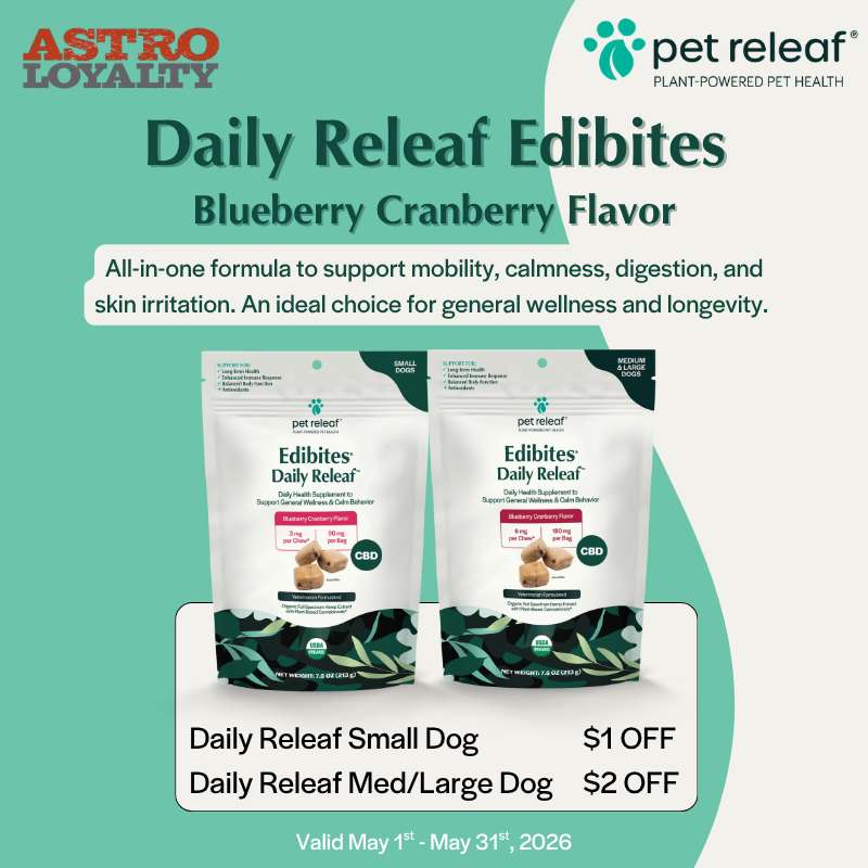 Think of these as a daily supplemental vitamin to support your dogs overall health and wellness. Blueberry Cranberry Hemp Edibites are on discount and your dogs won't be able to stop asking for more.