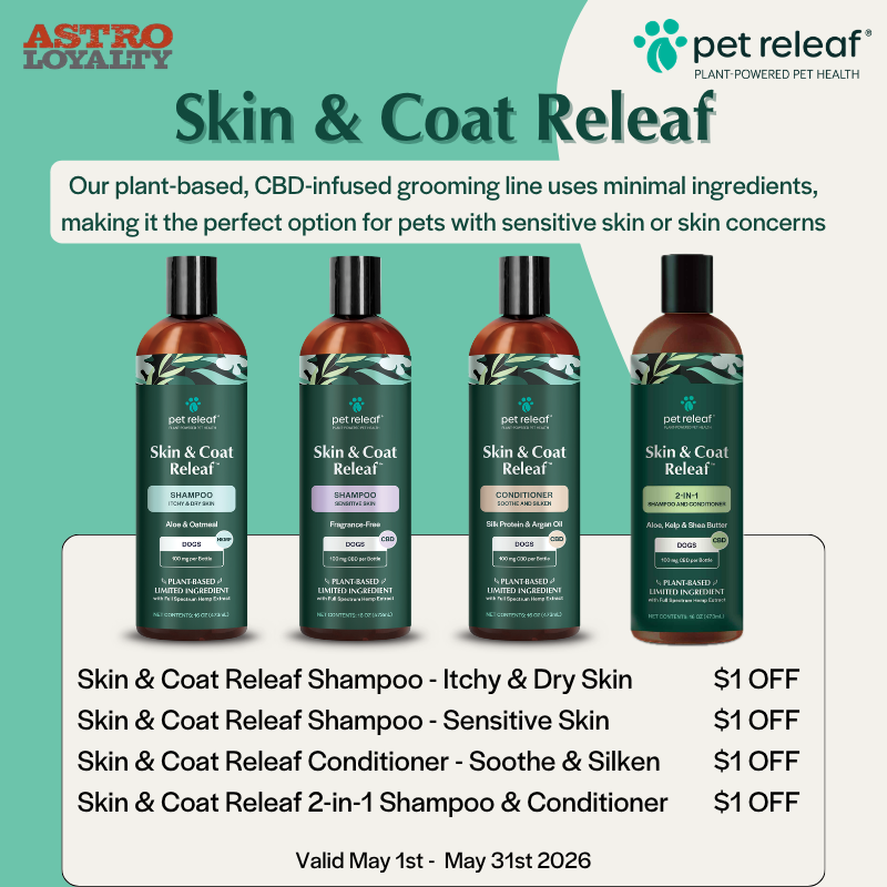 Refresh your pet's routine for spring! Enjoy $1 off CBD grooming essentials that soothe skin, support a healthy coat, and keep pets feeling fresh, clean, and comfortable all season long.