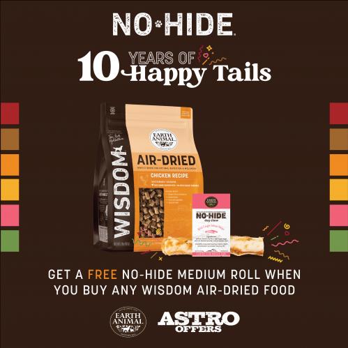 Earth Animal | FREE No-Hide Medium Roll with Wisdom Air-Dried Food Purchase